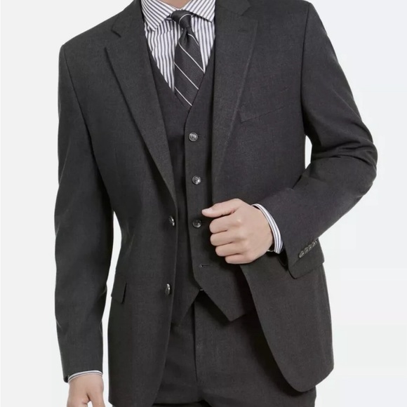 Alfani Men's Slim-Fit Stretch Solid Suit Jacket Charcoal Grey 40R Blazer New Tag - Picture 3 of 13